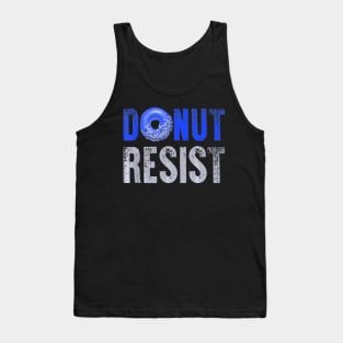 Police Officer Shirt Thin Blue Line Donut Resist Joke Gift Tank Top